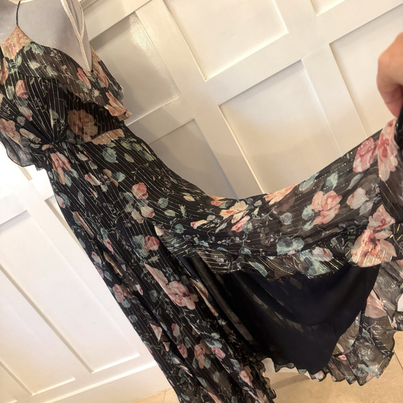 Zimmerman Master Flute Silk Dress Size:1(US:4) Ruffle GoldThread Front Slit $750 - Picture 8 of 16